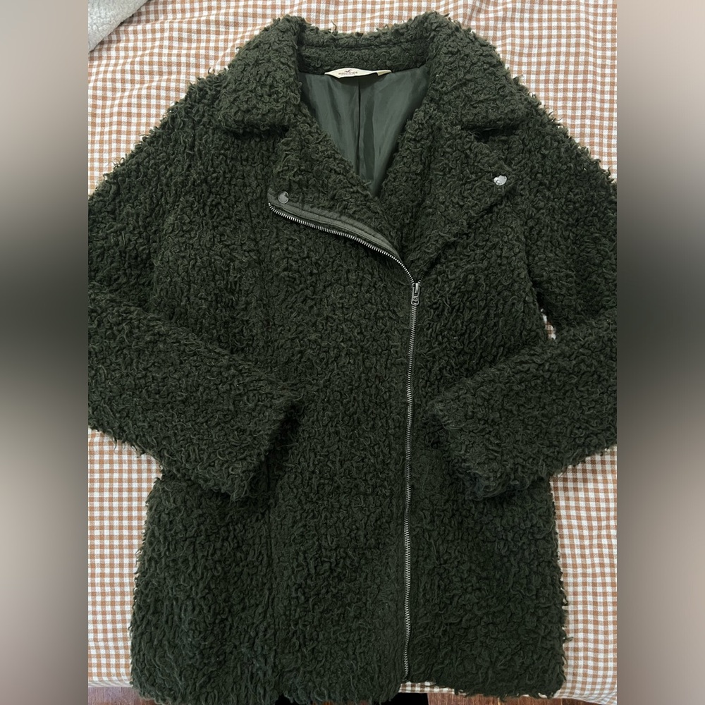 Hollister Green Sherpa Jacket Size Small